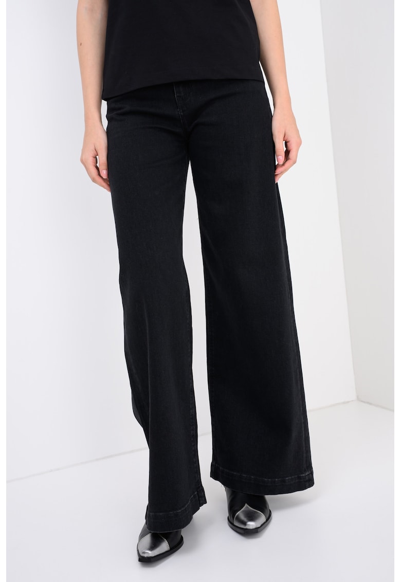 Blugi relaxed fit cu croiala ampla Bellagio - Negru