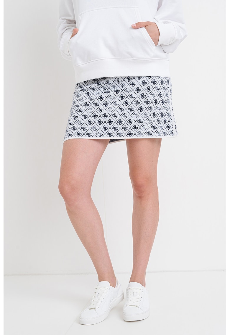 Fusta din amestec de lana cu model monograma