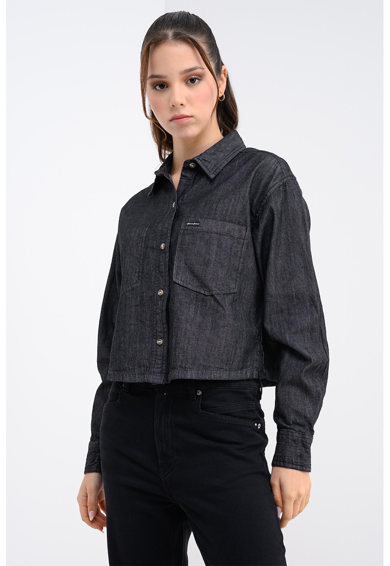 Camasa relaxed fit de denim cu buzunare