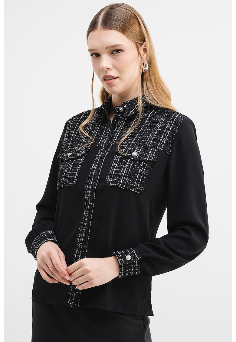 Camasa cu insertii de tuid Camasa cu insertii de tuid
