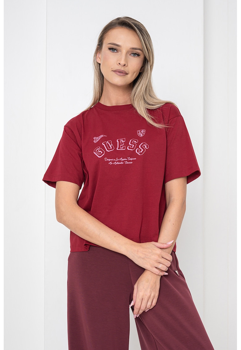 Tricou cu logo - croiala lejera si decolteu la baza gatului