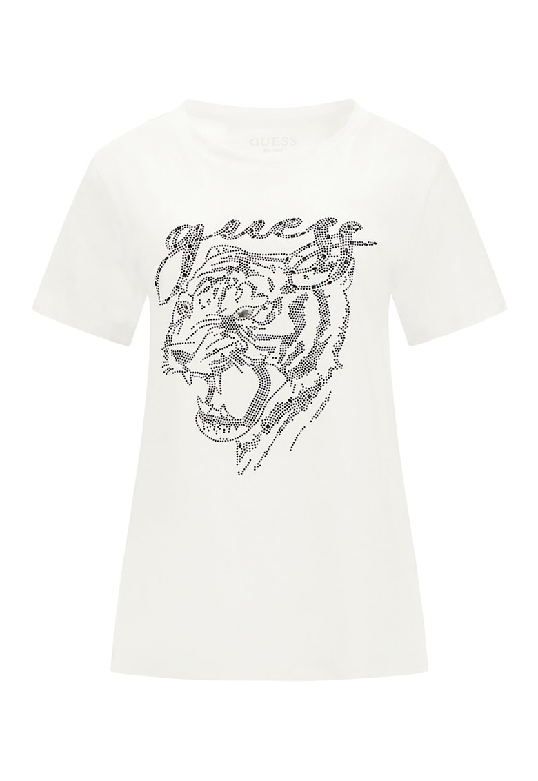 Tricou de bumbac cu strasuri