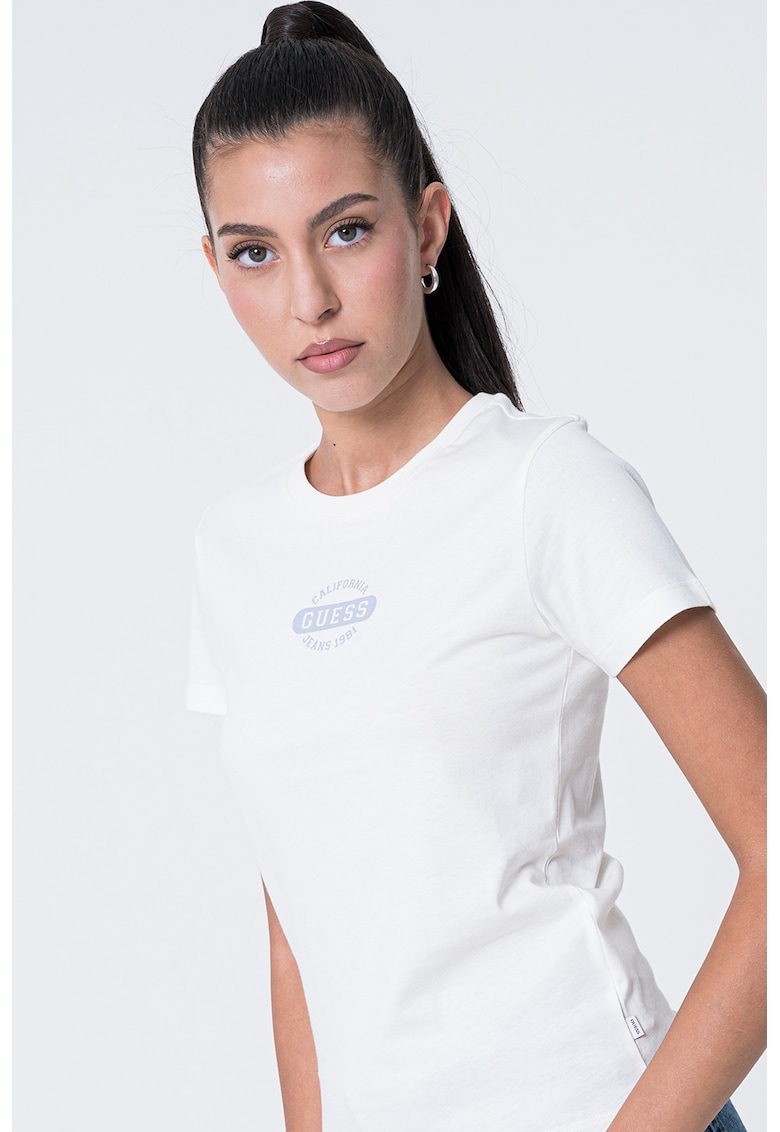 Tricou de bumbac cu decolteu rotund