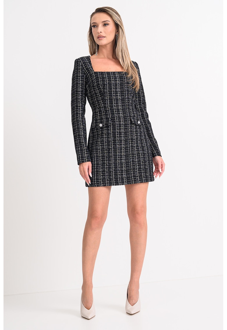 Rochie mini cambrata cu decolteu patrat