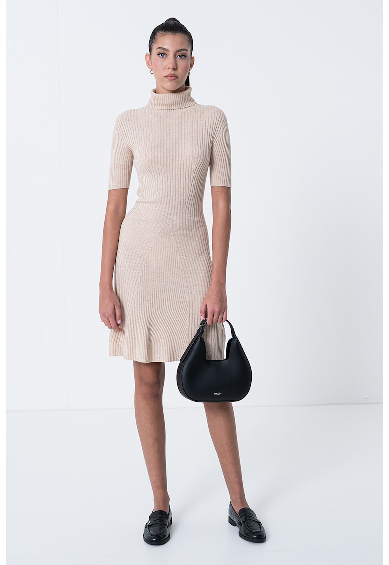 Rochie cambrata scurta din amestec de matase si casmir