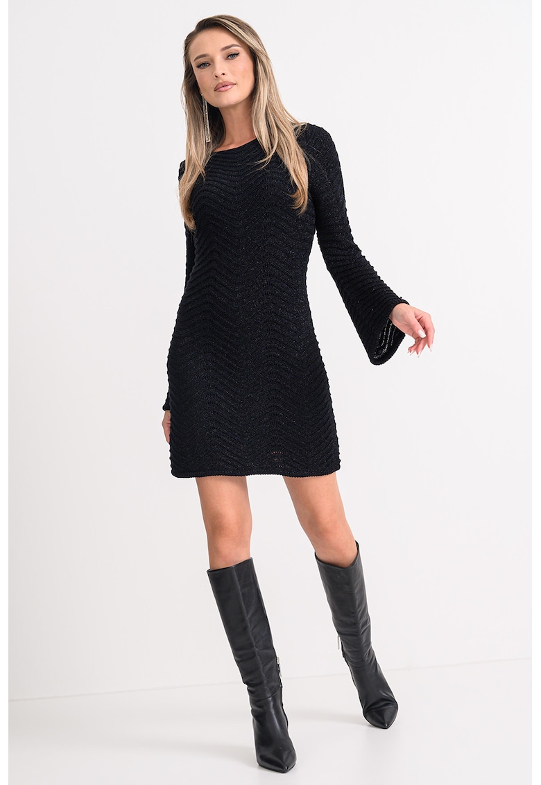 Rochie mini texturata cu decupaj pe partea din spate