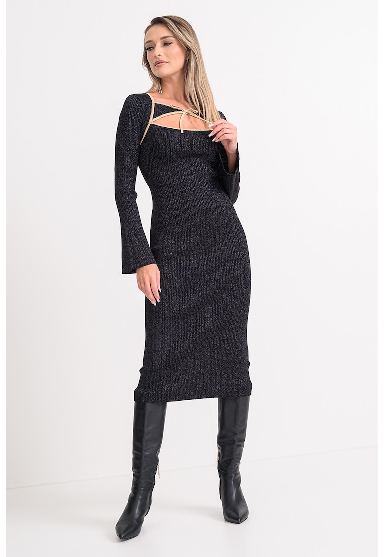 Rochie midi cu aspect stralucitor