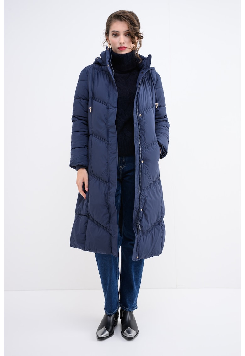 Geaca lunga cu gluga detasabila