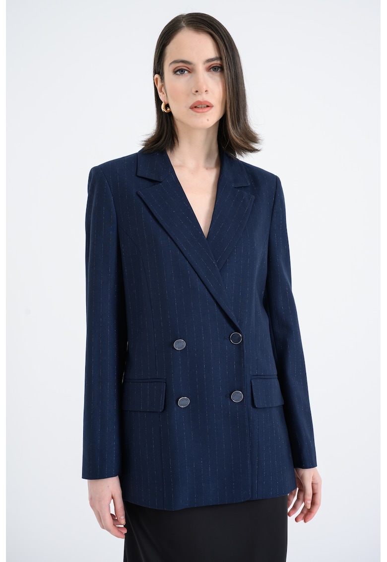 Sacou cu doua randuri de nasturi si dungi