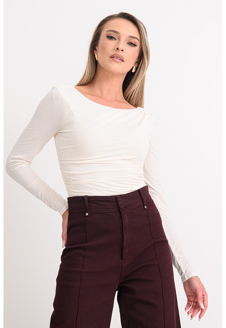 Bluza din amestec de modal cu fronseuri