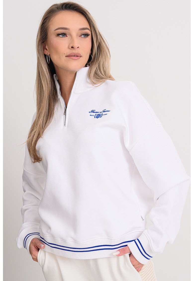 Bluza de trening cu fermoar scurt si guler