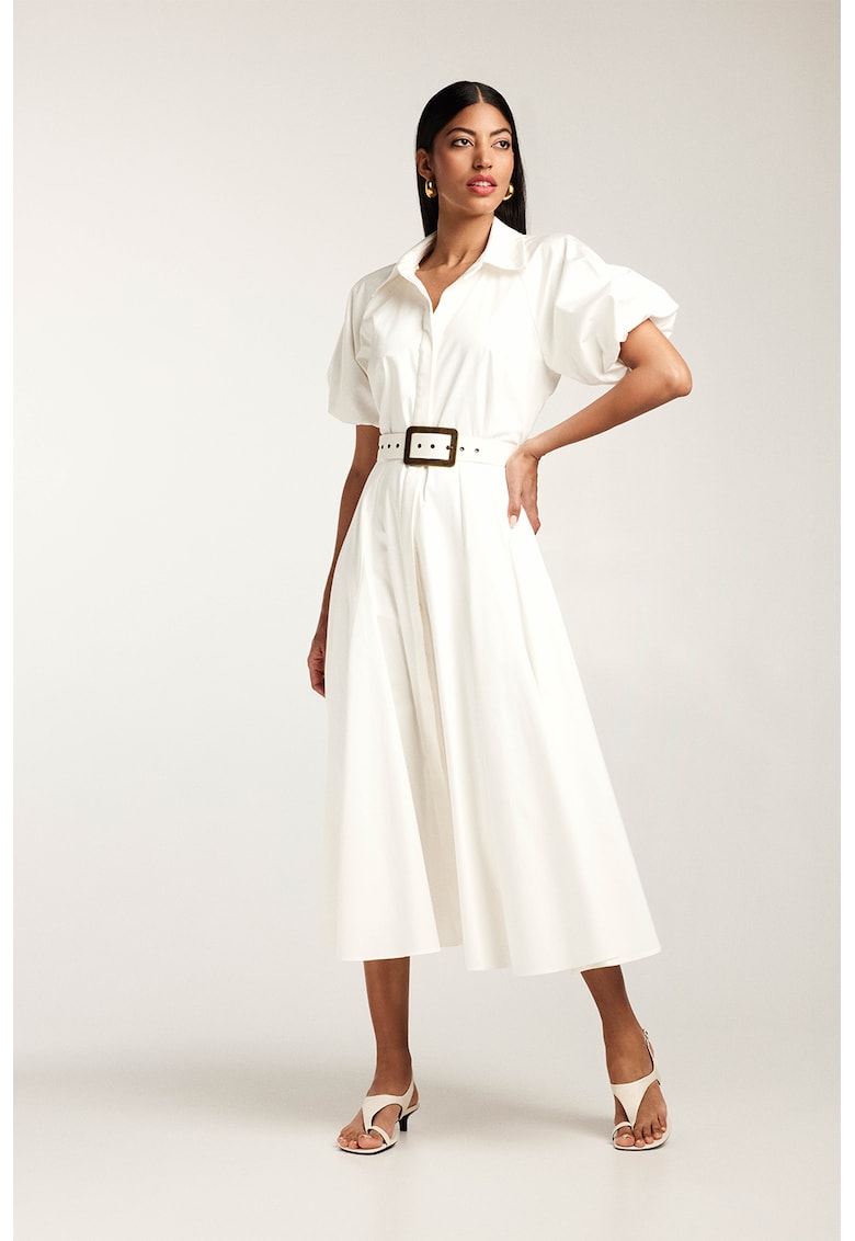 Rochie midi cu maneci scurte