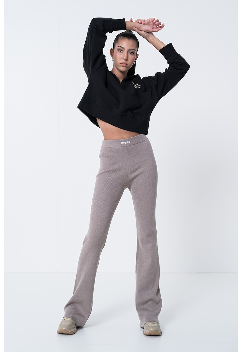 Bluza de trening crop cu guler polo