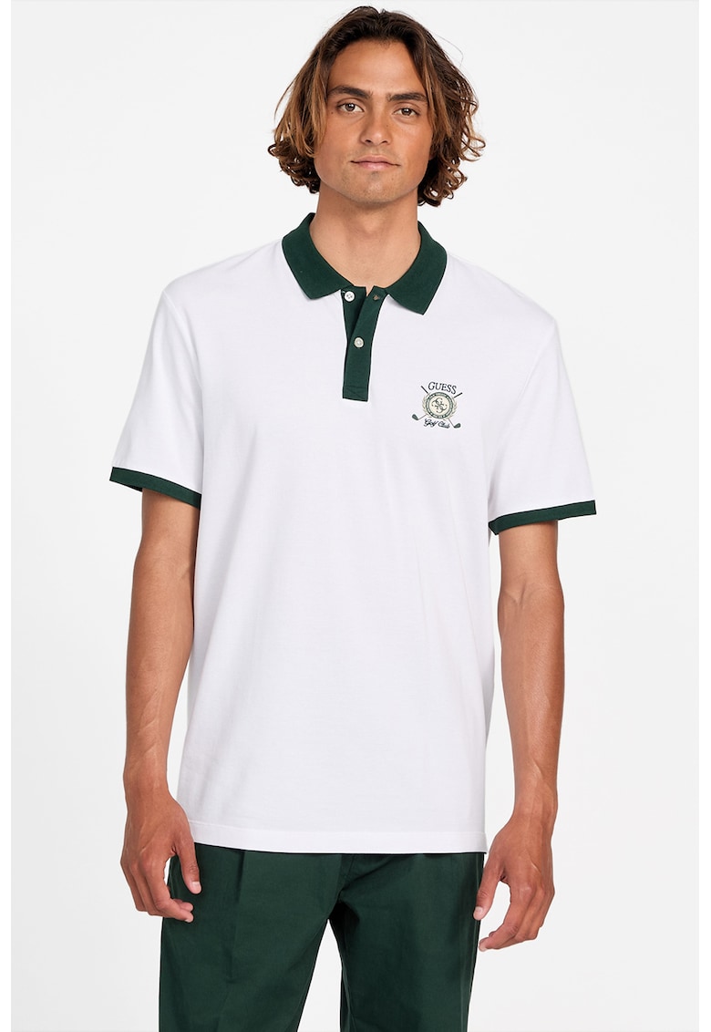 Tricou polo cu detalii contrastante