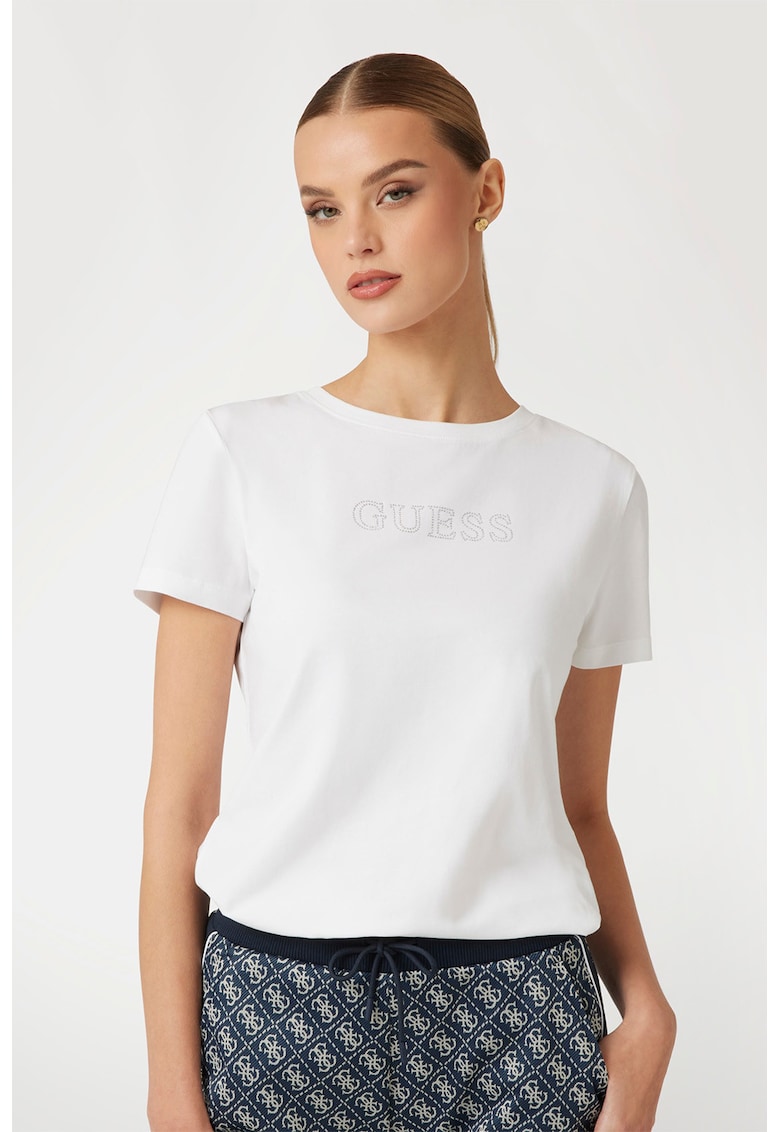 Tricou cu logo - pentru fitness - Alb optic