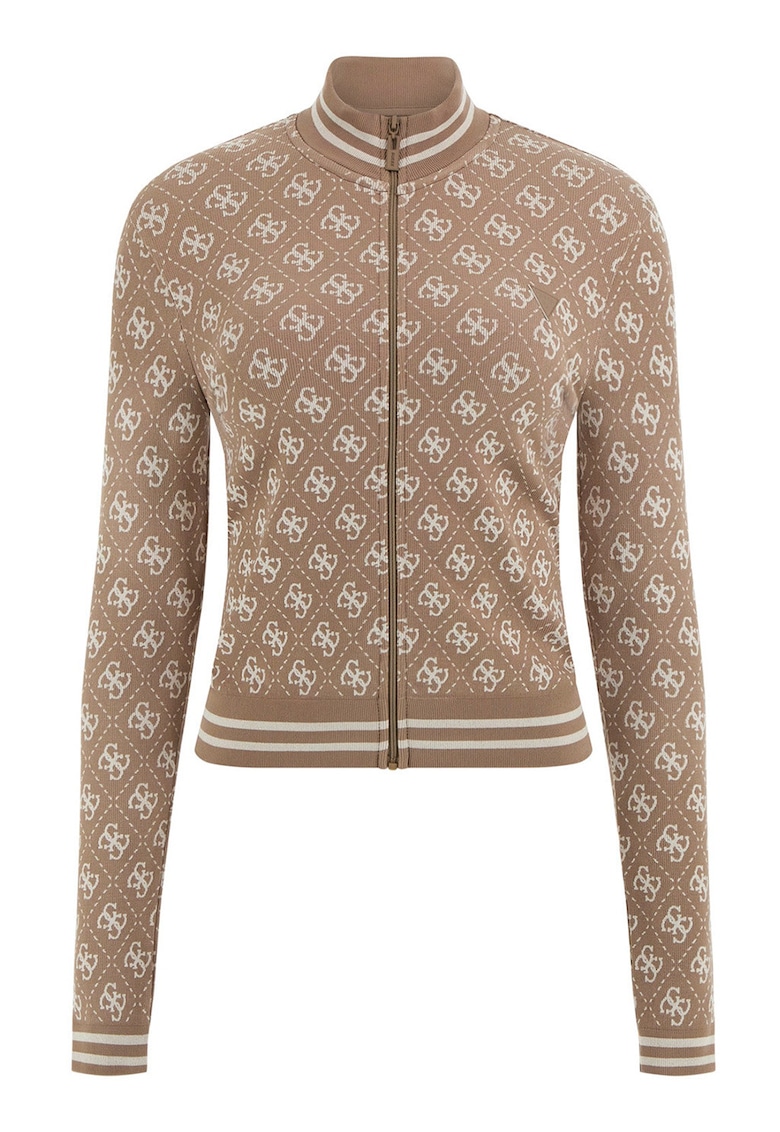 Bluza de trening cu fermoar - pentru fitness - Maro camel