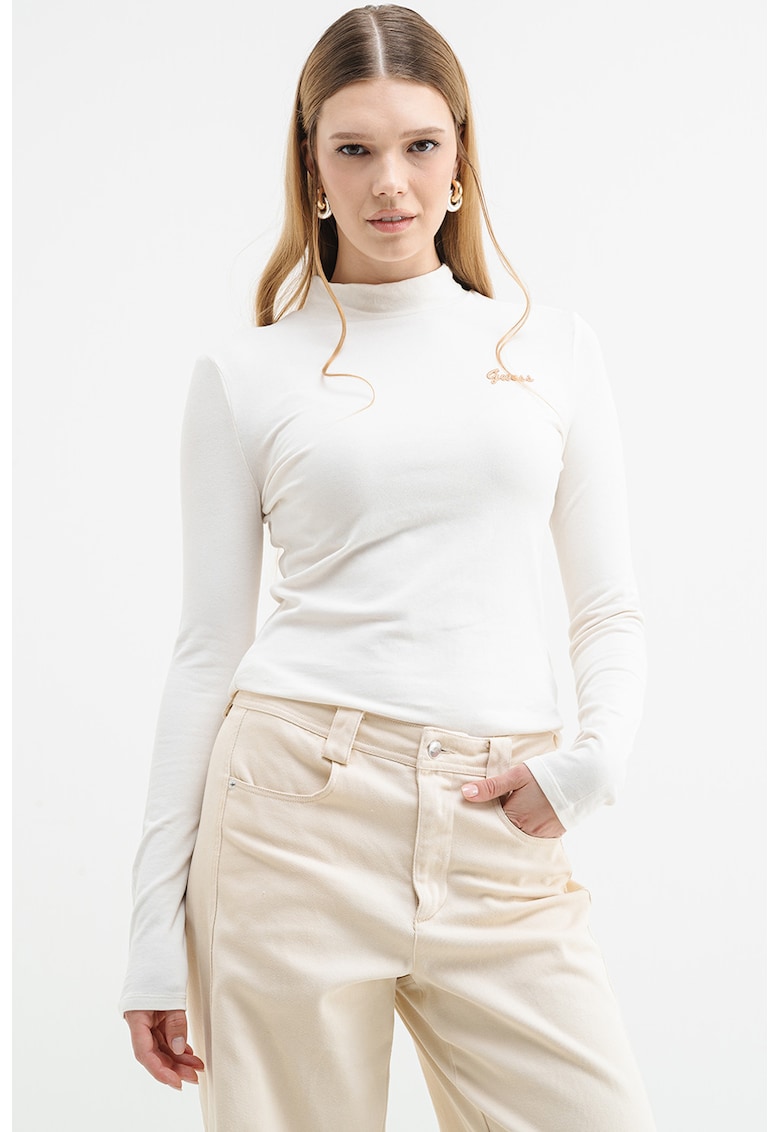 Bluza slim fit cu guler scurt