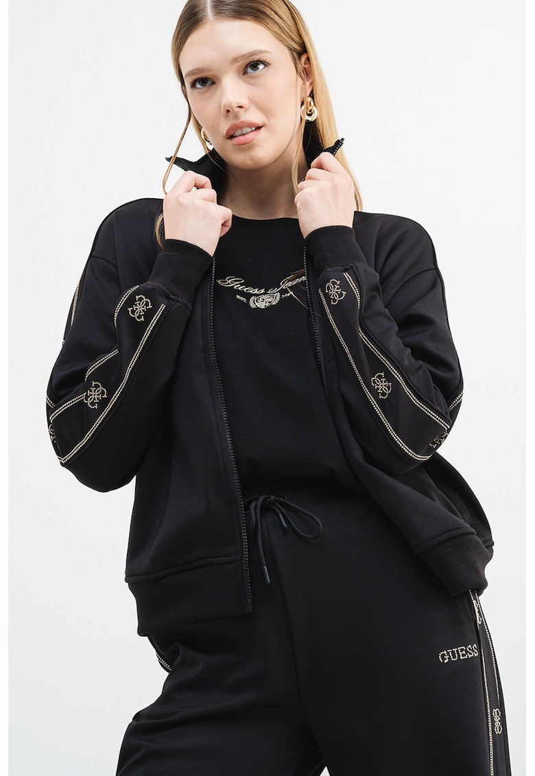 Bluza de trening cu fermoar si guler inalt