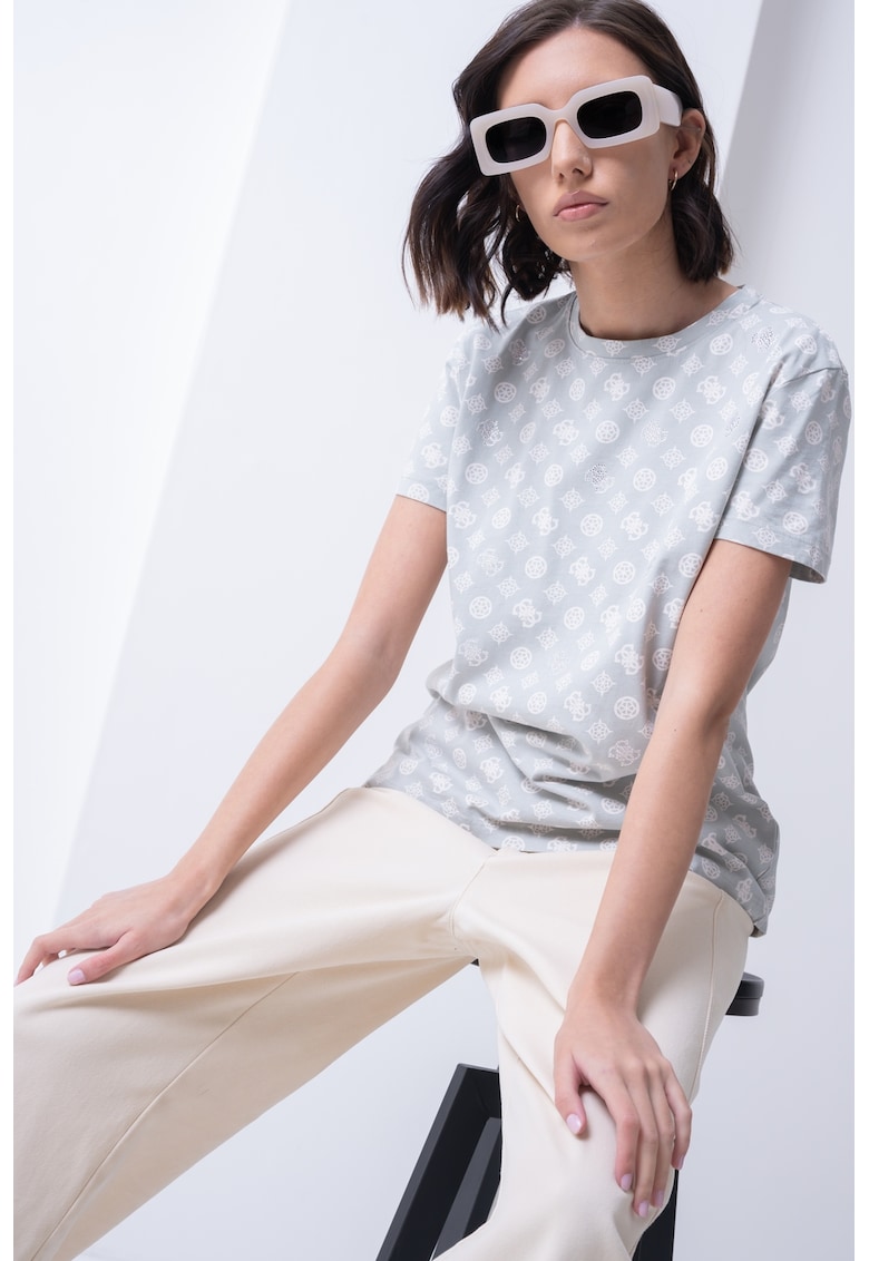 Tricou regular-fit din bumbac - Verde pal/Alb murdar