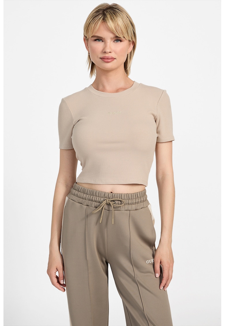 Tricou crop cu logo - pentru fitness Tricou crop cu logo - pentru fitness