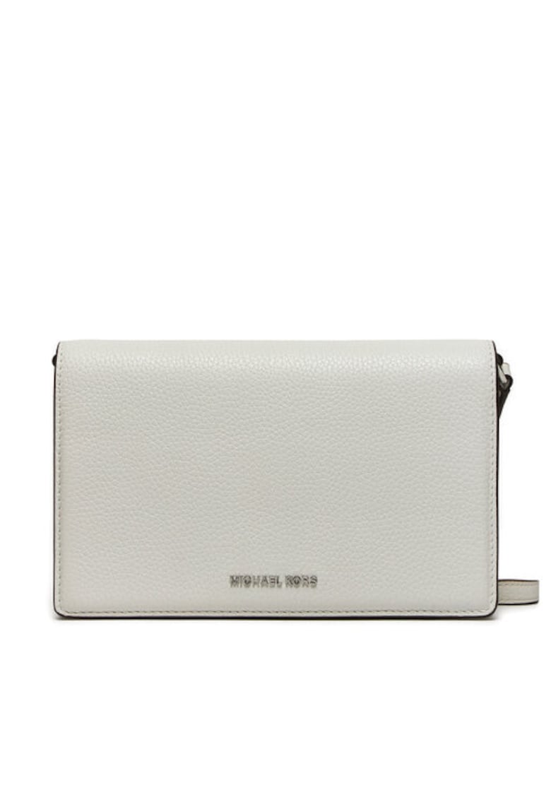 Geanta Jet Set - alb - 21x13.5x4.5cm - piele naturala - mica