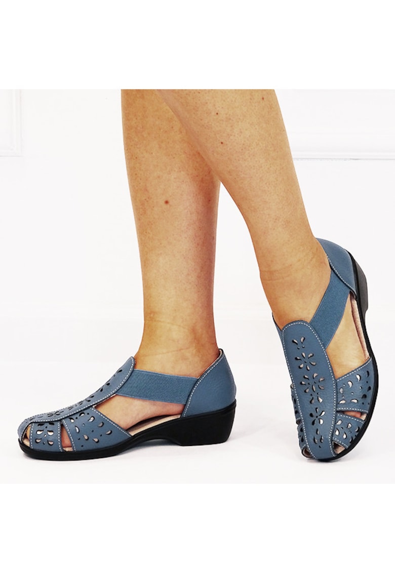 Sandale albastru denim din piele naturala Ozana M5 17340 - Albastru denim