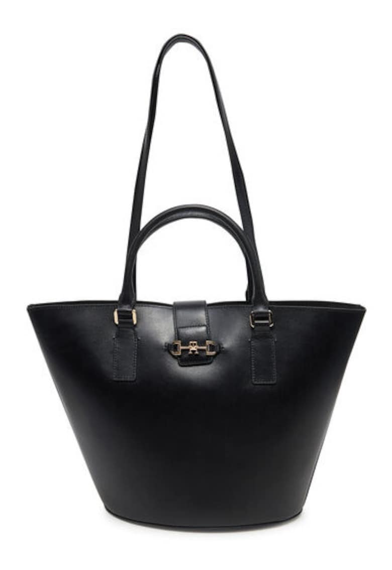 Geanta de dama Heritage Leather Tote - neagra - dimensiuni 27x28x16cm - un compartiment