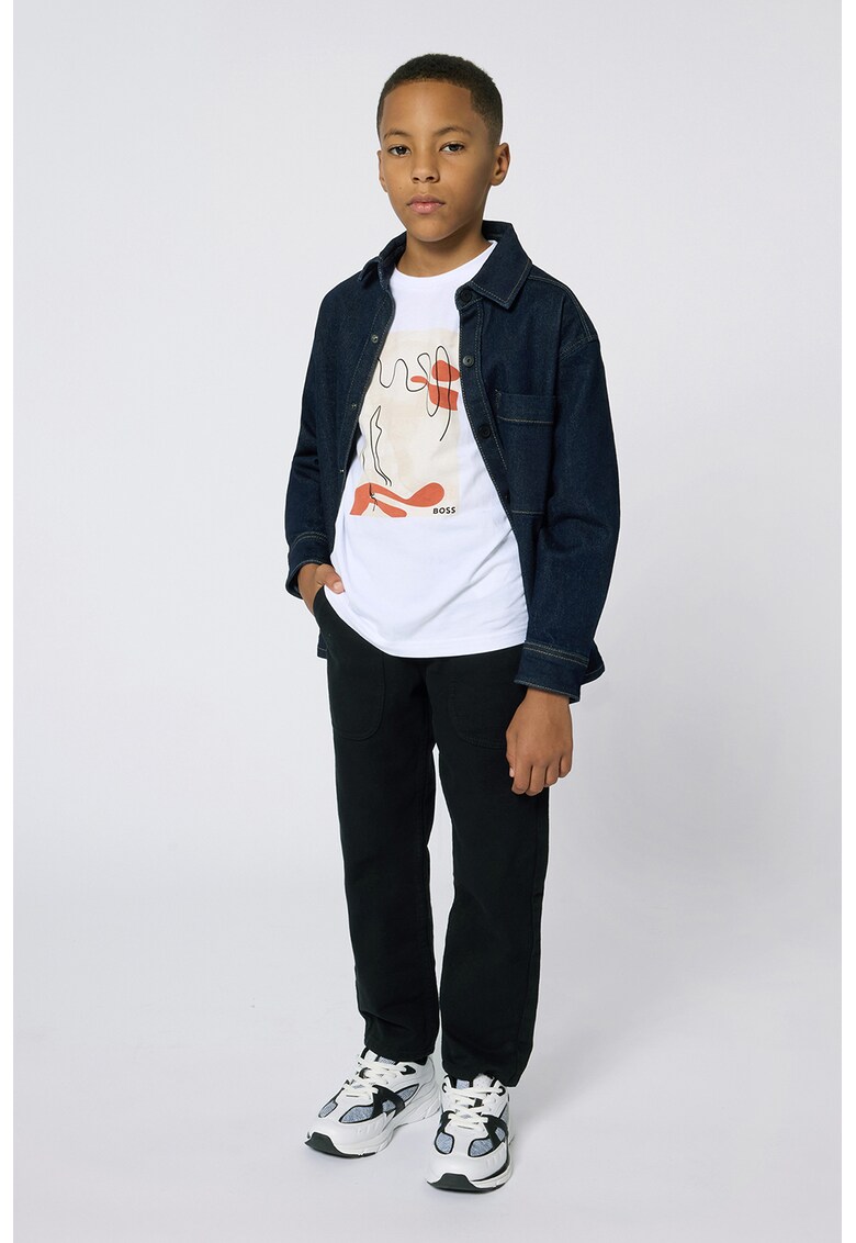 Blugi drepti cu talie inalta - Negru