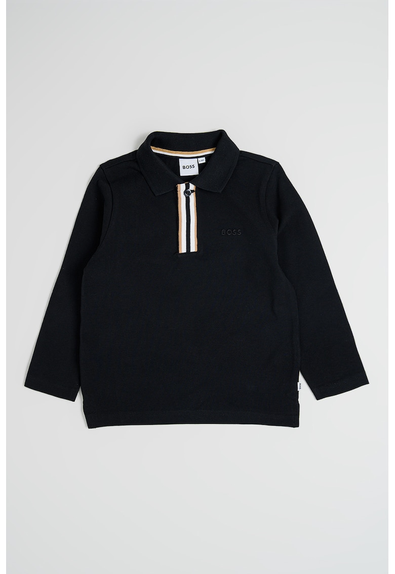 Bluza polo de bumbac - Negru