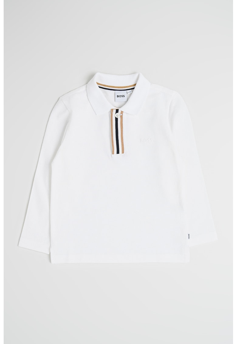 Bluza polo de bumbac - Alb