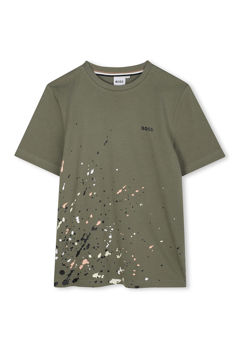 Tricou din bumbac cu imprimeu - Verde sparanghel