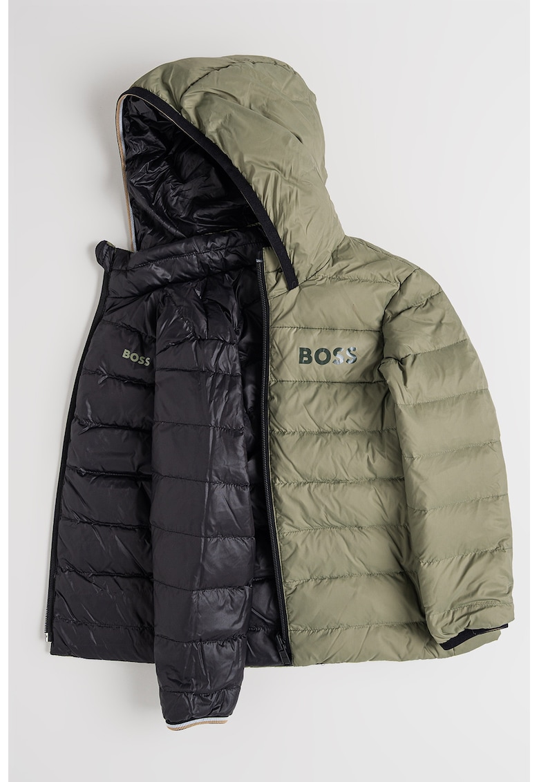 Geaca cu logo si umplutura de puf