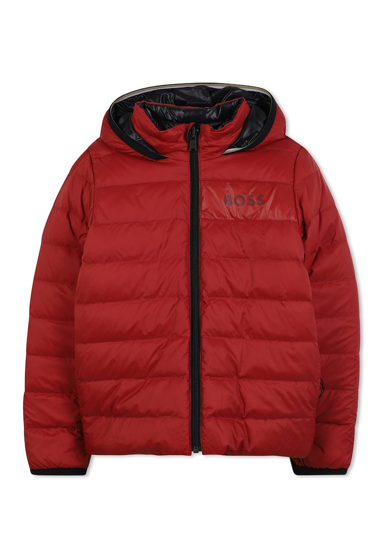 Geaca cu logo si umplutura de puf