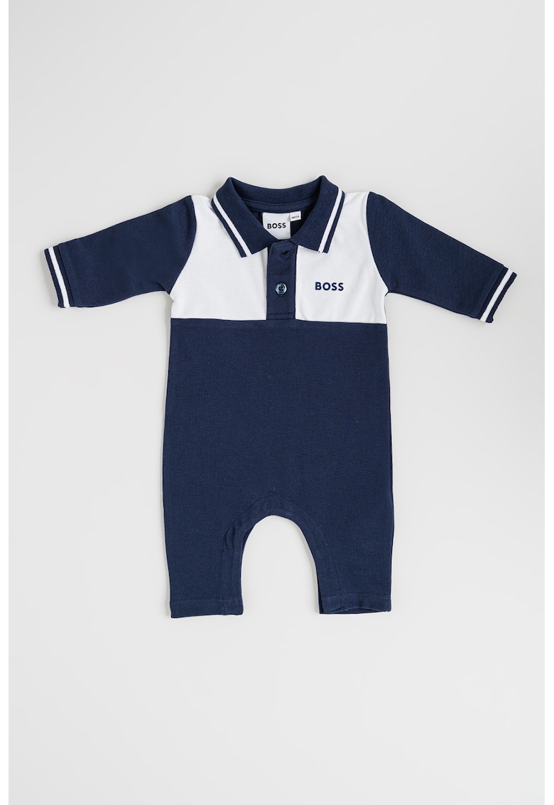 Salopeta lunga din amestec de bumbac cu capse