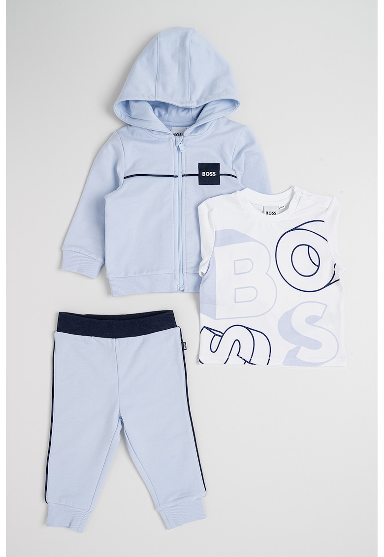 Set de trening cu model si bluza - 3 Piese - Alb/Albastru glaciar