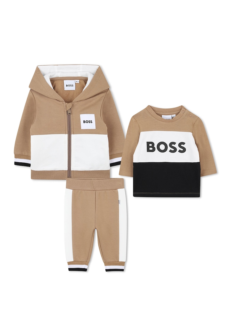 Set de trening si bluza cu imprimeu logo - 3 Piese