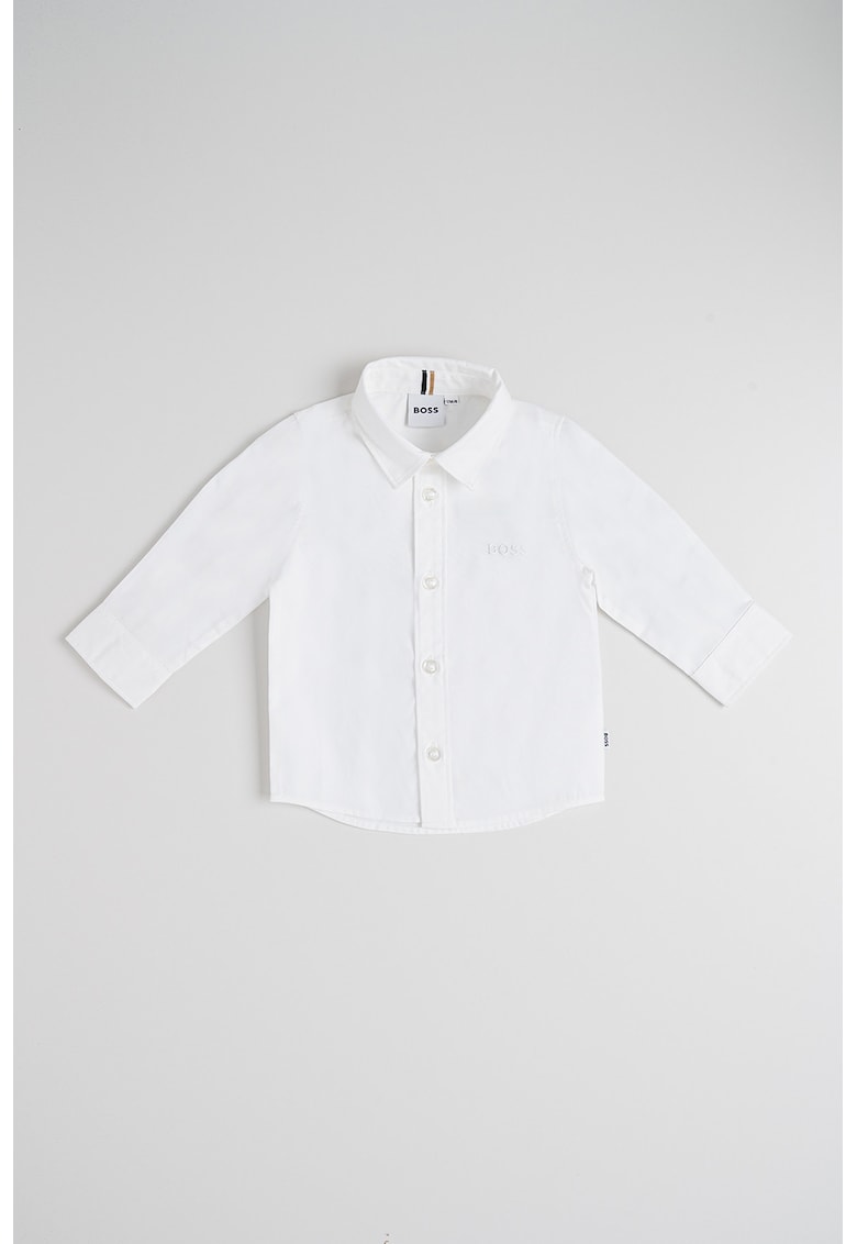 Camasa uni cu broderie logo discreta - Alb