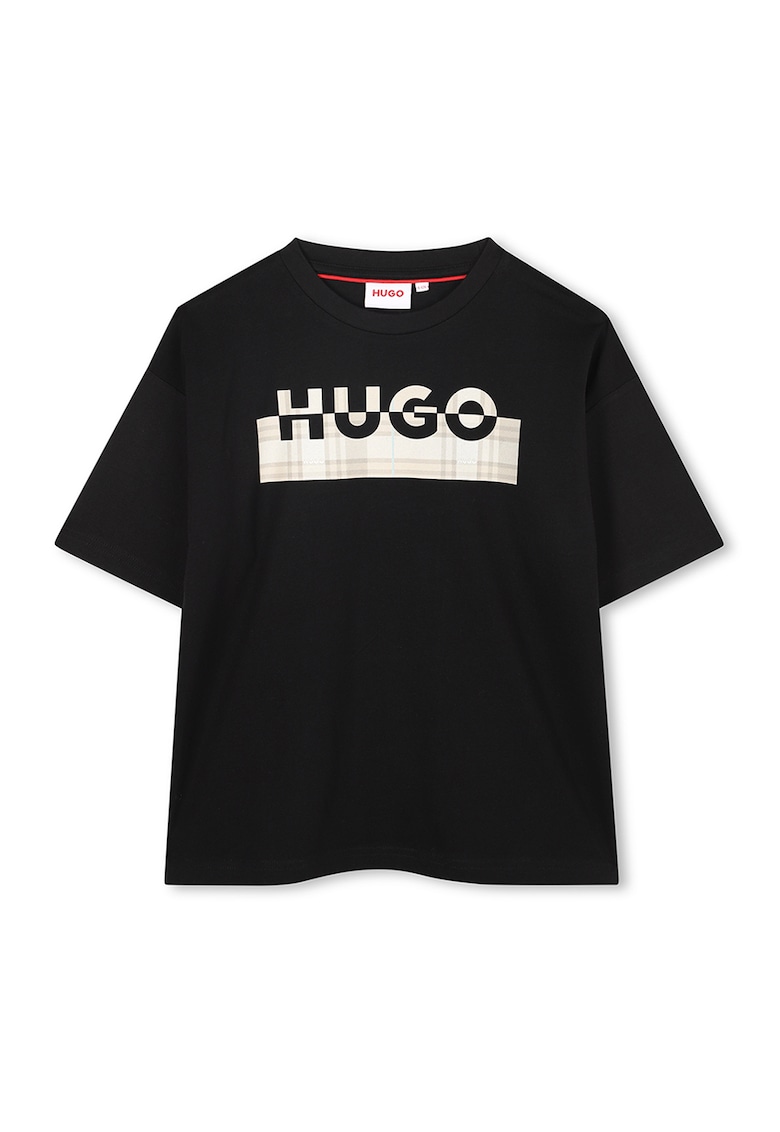 Tricou cu imprimeu logo - Alb/Negru/Bej deschis