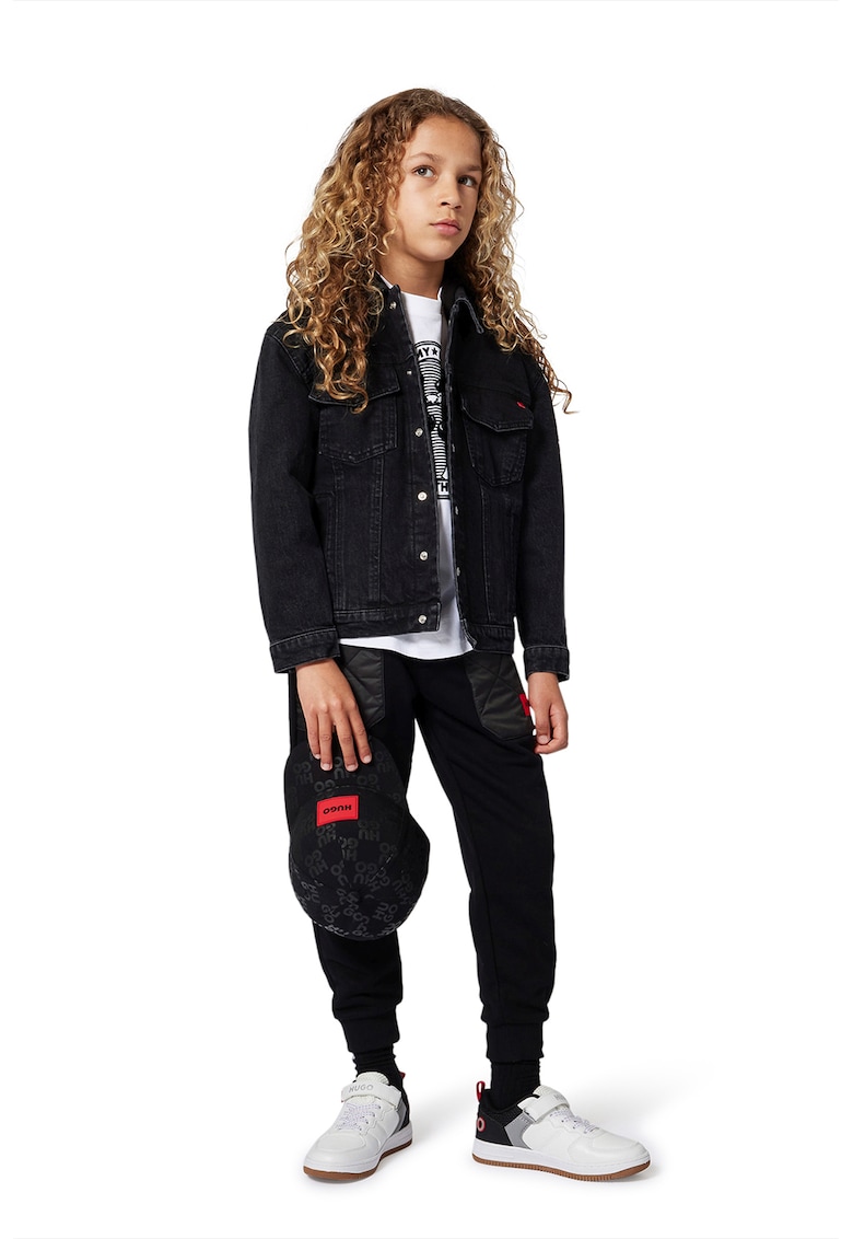 Pantaloni de trening cu talie medie si snur