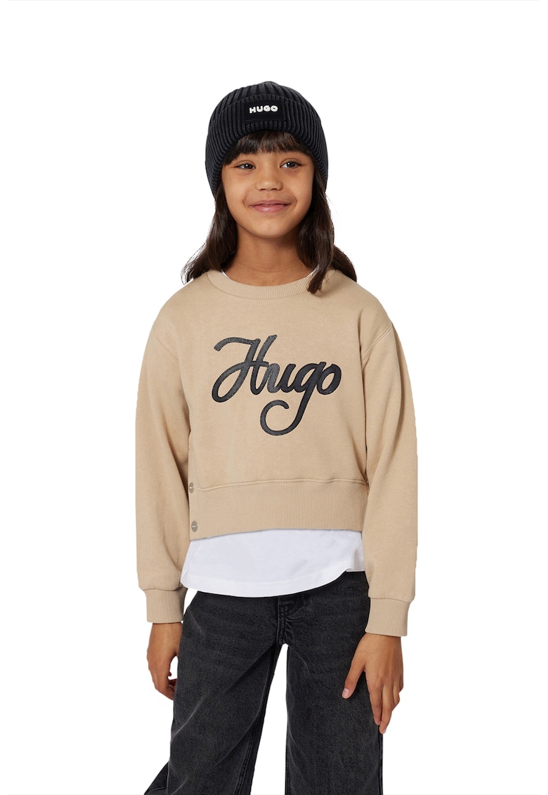 Bluza de trening cu imprimeu logo - Negru/Bej inchis