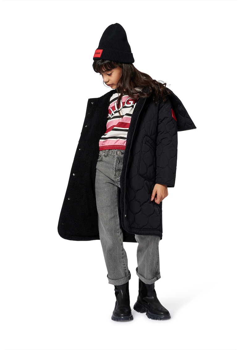 Geaca cu vatelina si gluga - Negru