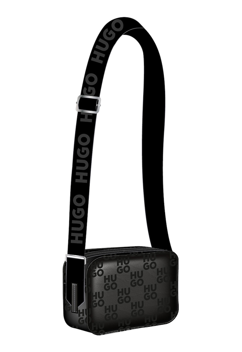Geanta crossbody de piele ecologica cu logo in relief