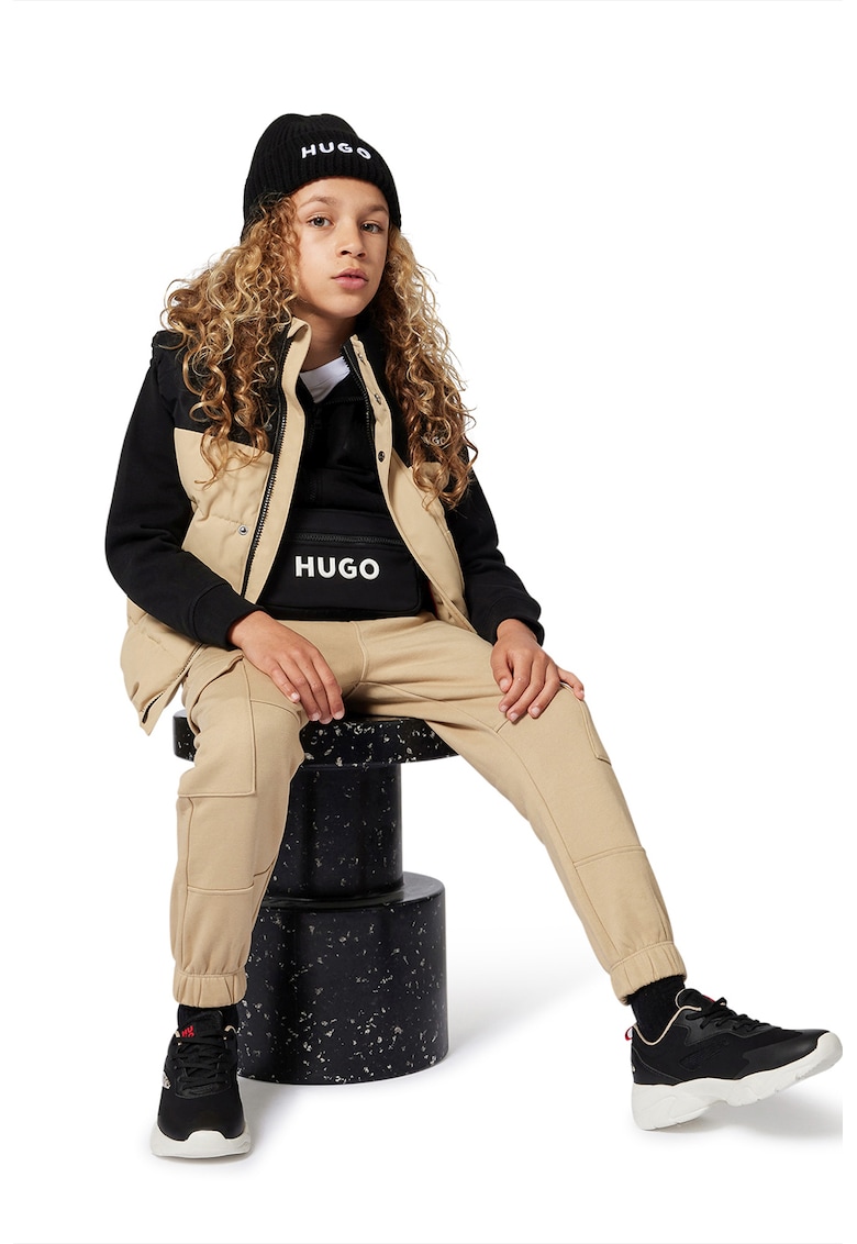 Caciula striata de iarna cu logo brodat