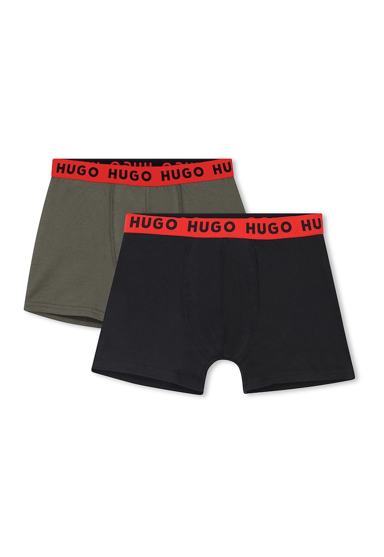 Set de boxeri din amestec de bumbac cu logo - 2 perechi
