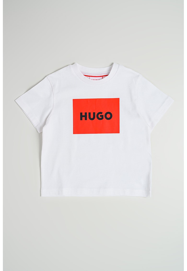 Tricou de bumbac cu imprimeu logo - Rosu/Alb