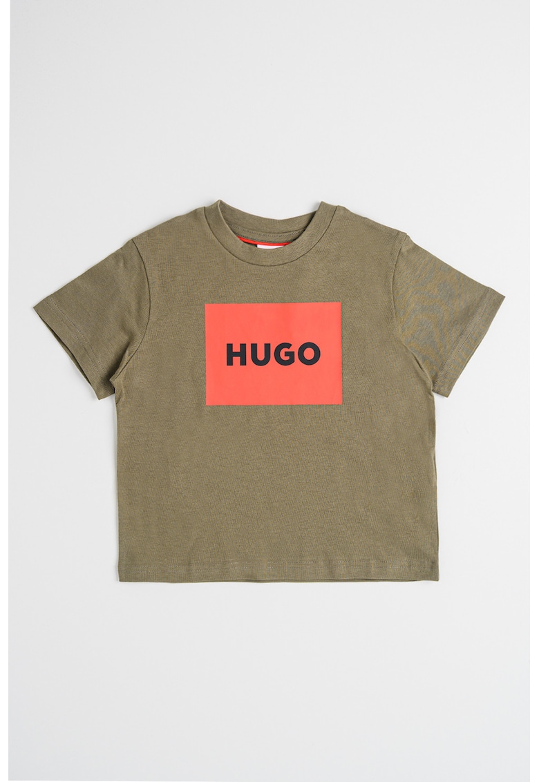 Tricou de bumbac cu imprimeu logo - Verde sparanghel