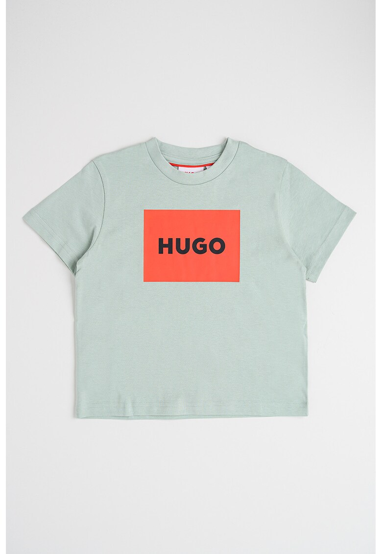 Tricou de bumbac cu imprimeu logo - Albastru pastel