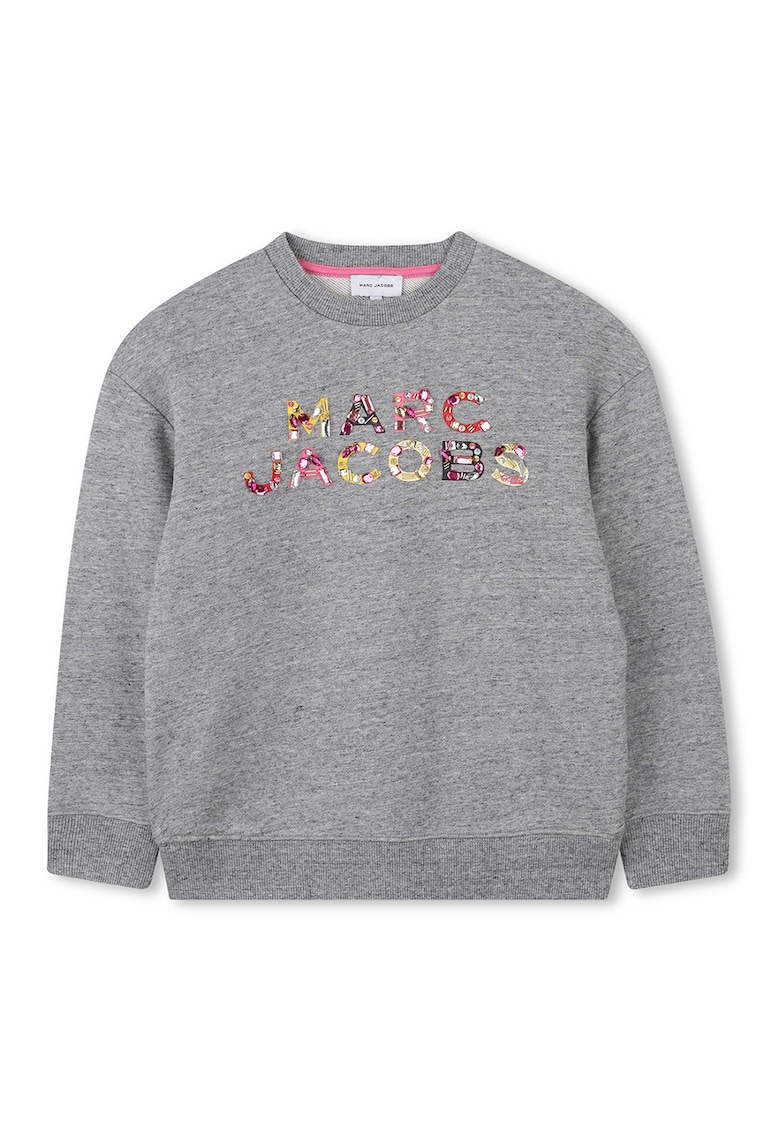 Bluza de trening din bumbac cu logo - Gri melange