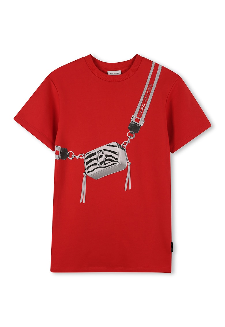 Tricou cu decolteu la baza gatului si design grafic