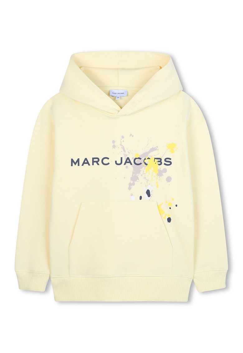 Hanorac din bumbac cu buzunar kangaroo - Galben pai